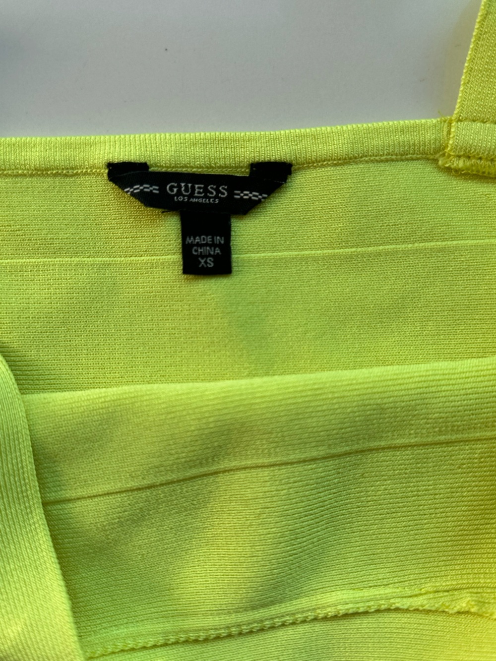 Guess Neon Yellow Cropped Tank Top XS - Picture 3 of 3
